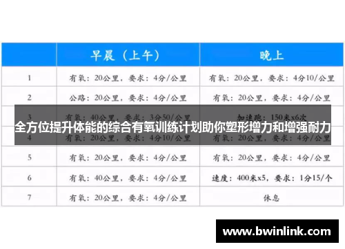 全方位提升体能的综合有氧训练计划助你塑形增力和增强耐力
